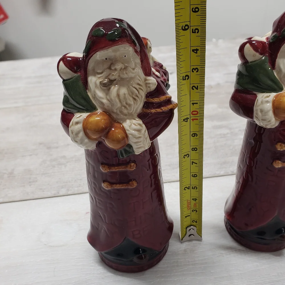 Vintage Salt & Pepper Shakers Father Christmas Santa Bag Toys Christmas